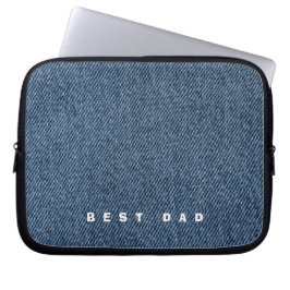 Personalisierter bester VATER Denim Print Laptopschutzhülle