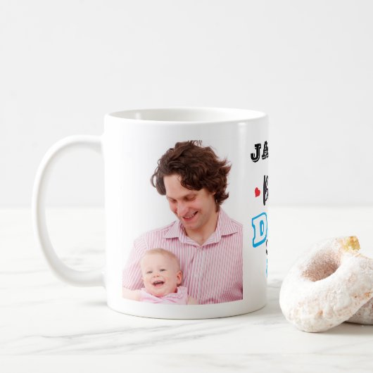 Personalisierter bester Vater Ever mit Fotos Tasse (Mit Donut)