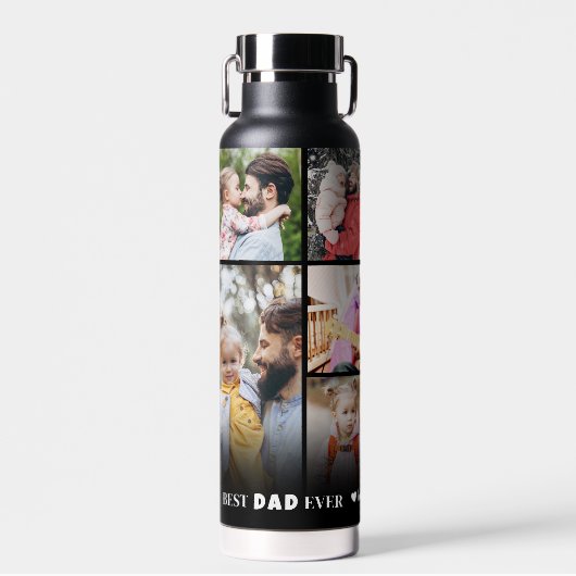 Personalisierter bester Vater Fotocollage Vater Trinkflasche (Vorne)