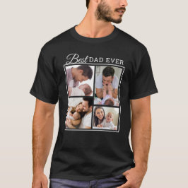 Personalisierter bester Vater je 4 FotoCollage Sch T-Shirt