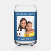 Personalisierter bester Vater je Foto Blau Dosenglas (Rückseite)