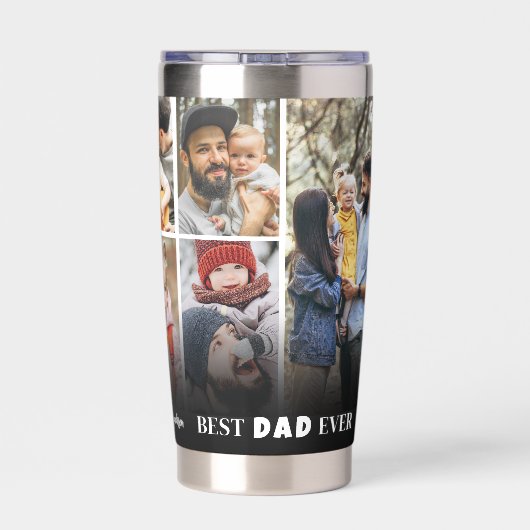 Personalisierter bester Vater je Foto Collage Vate Thermobecher (Rückseite)
