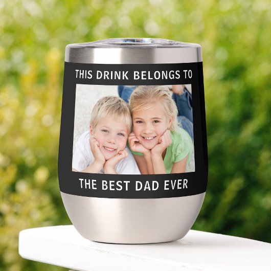 Personalisierter bester Vater je Foto Schwarz