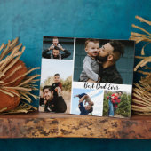 Personalisierter bester Vater je FotoCollage Fotoplatte (Seite)