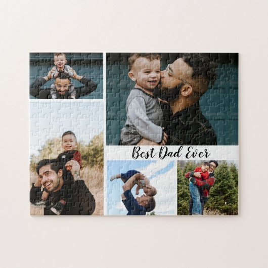 Personalisierter bester Vater je FotoCollage Puzzle (Horizontal)