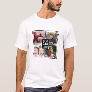 Personalisierter bester Vater je Kind 4 FotoCollag T-Shirt