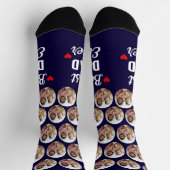 Personalisierter bester Vater je Kind Foto Marine Socken (Oben)