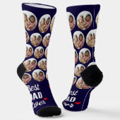 Personalisierter bester Vater je Kind Foto Marine Socken (Gewinkelt)