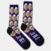 Personalisierter bester Vater je Kind Foto Marine Socken (Rechts)