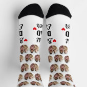 Personalisierter bester Vater je Kind Foto weiß Socken (Oben)