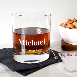 Personalisierter bester Vater je Mit Monogramm Whiskyglas