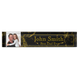 Personalisierter bester Vater je Schreibtisch Foto Namensplakette