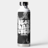 Personalisierter bester Vater je Schwarze Gefärbte Trinkflasche (links)