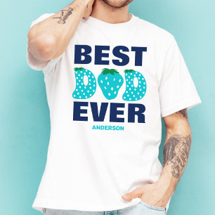 Personalisierter bester Vater je Strawberry Vatert T-Shirt