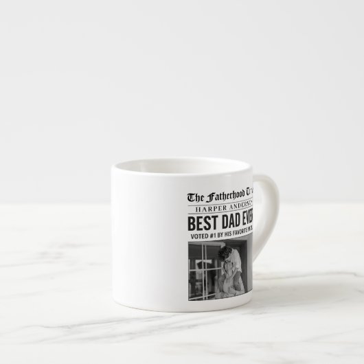 Personalisierter bester Vater je Zeitung Espressotasse (Vorderseite Rechts)
