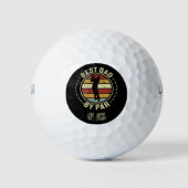 Personalisierter bester Vater nach Par Retro Vater Golfball (Vorderseite)