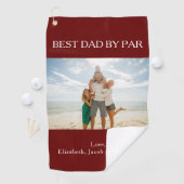 Personalisierter bester Vater Par Foto Golfhandtuch (Insitu)