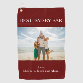 Personalisierter bester Vater Par Foto Golfhandtuch