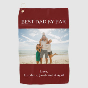 Personalisierter bester Vater Par Foto Golfhandtuch