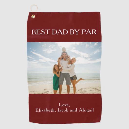 Personalisierter bester Vater Par Foto Golfhandtuch (Vorderseite)
