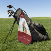 Personalisierter bester Vater Par Foto Golfhandtuch (Gras)