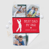 Personalisierter bester Vater per Par Foto Collage Golfhandtuch (Insitu)