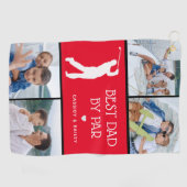 Personalisierter bester Vater per Par Foto Collage Golfhandtuch (Horizontal)