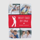 Personalisierter bester Vater per Par Foto Collage Golfhandtuch (Vorderseite)
