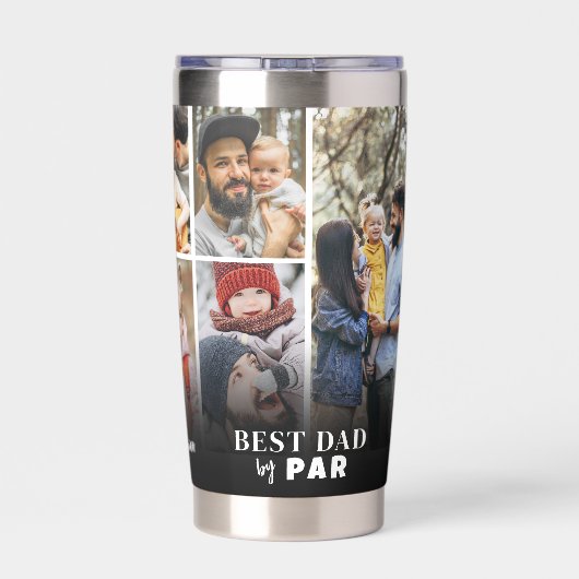 Personalisierter bester Vater per Par Foto Collage Thermobecher (Rückseite)