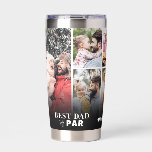 Personalisierter bester Vater per Par Foto Collage Thermobecher (Vorderseite)