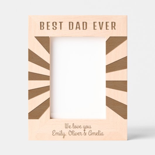 Personalisierter bester Vater Sun Burst - Sake beh Geätzte Rahmen (Vorderseite)