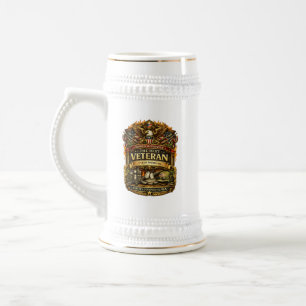 Personalisierter Bester Veteran Bierkrug Bierglas