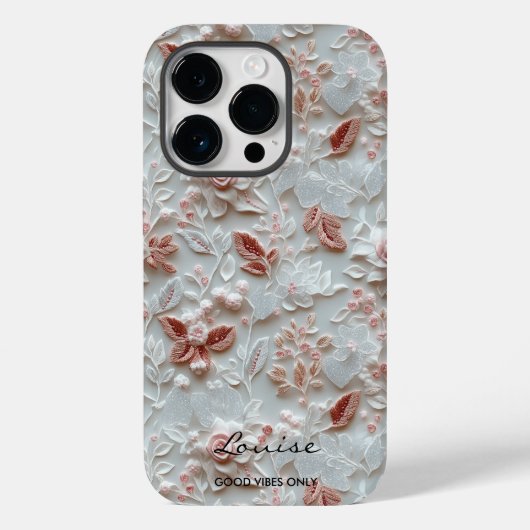 Personalisierter, bestickter Floral iPhone Case (Rückseite)