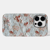 Personalisierter, bestickter Floral iPhone Case (Rückseite (Horizontal))