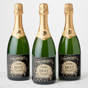 Personalisierter Bestsellerautor Gold Schaumweinetikett