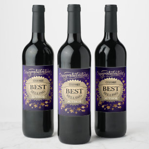 Personalisierter Bestsellerautor Lila Weinetikett
