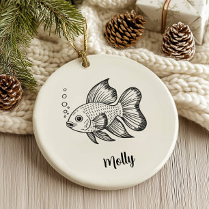 Personalisierter Beta-Fisch-Weihnachten Keramik Ornament