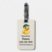 Personalisierter Beutel für Gummihauben Gepäckanhänger (Rückseite vertikal)