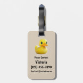 Personalisierter Beutel für Gummihauben Gepäckanhänger (Rückseite vertikal)