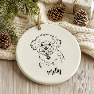 Personalisierter Bichon Frise Hund Weihnachten Keramik Ornament