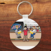 Personalisierter Bier Drinker - Männlicher Cartoon Schlüsselanhänger (Vorderseite)