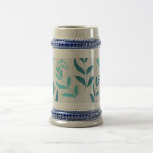 Personalisierter Bierstein in Weiß/Gold oder Grau/ Bierglas (Mittel)