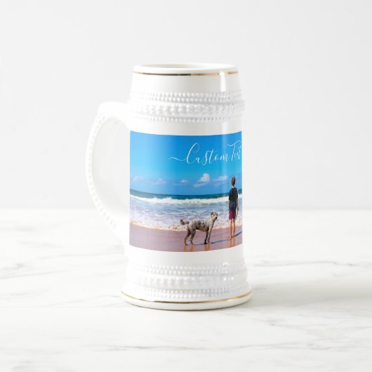 Personalisierter Bierstein und benutzerdefinierter Bierglas (Vorderseite Links)