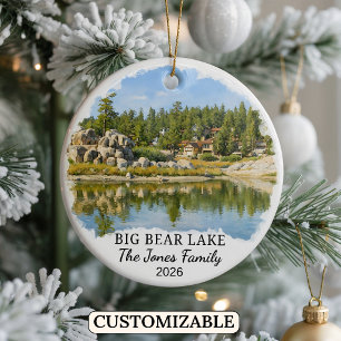 Personalisierter Big-Bear-Lake-Schmuck, Kalifornie Keramik Ornament