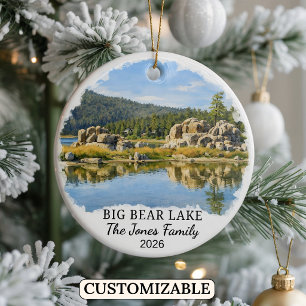 Personalisierter Big-Bear-Lake-Schmuck, Kalifornie Keramik Ornament