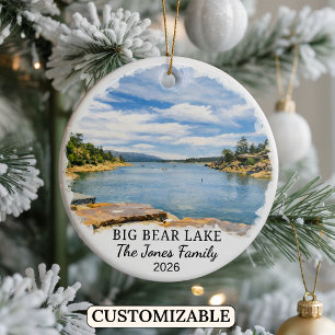 Personalisierter Big-Bear-Lake-Schmuck, Kalifornie Keramik Ornament