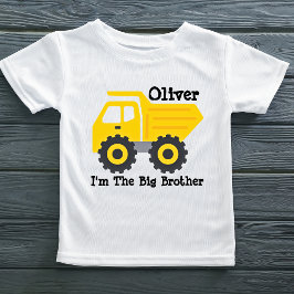 Personalisierter Big Brother Kids Yellow Dump Truc Kleinkind T-shirt