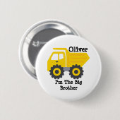 Personalisierter Big Brother Yellow Dump Taster Button (Vorne & Hinten)