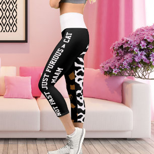 Personalisierter Big Cat Muster Spot Print Animal Capri Leggings