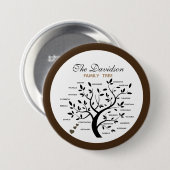 Personalisierter Big Family Tree (20 Namen) Button (Vorne & Hinten)